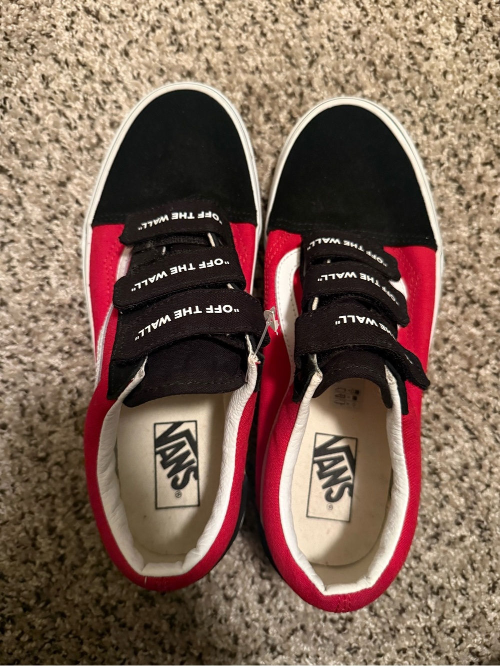 Vans Red & Black Old Skool Strap Sneakers